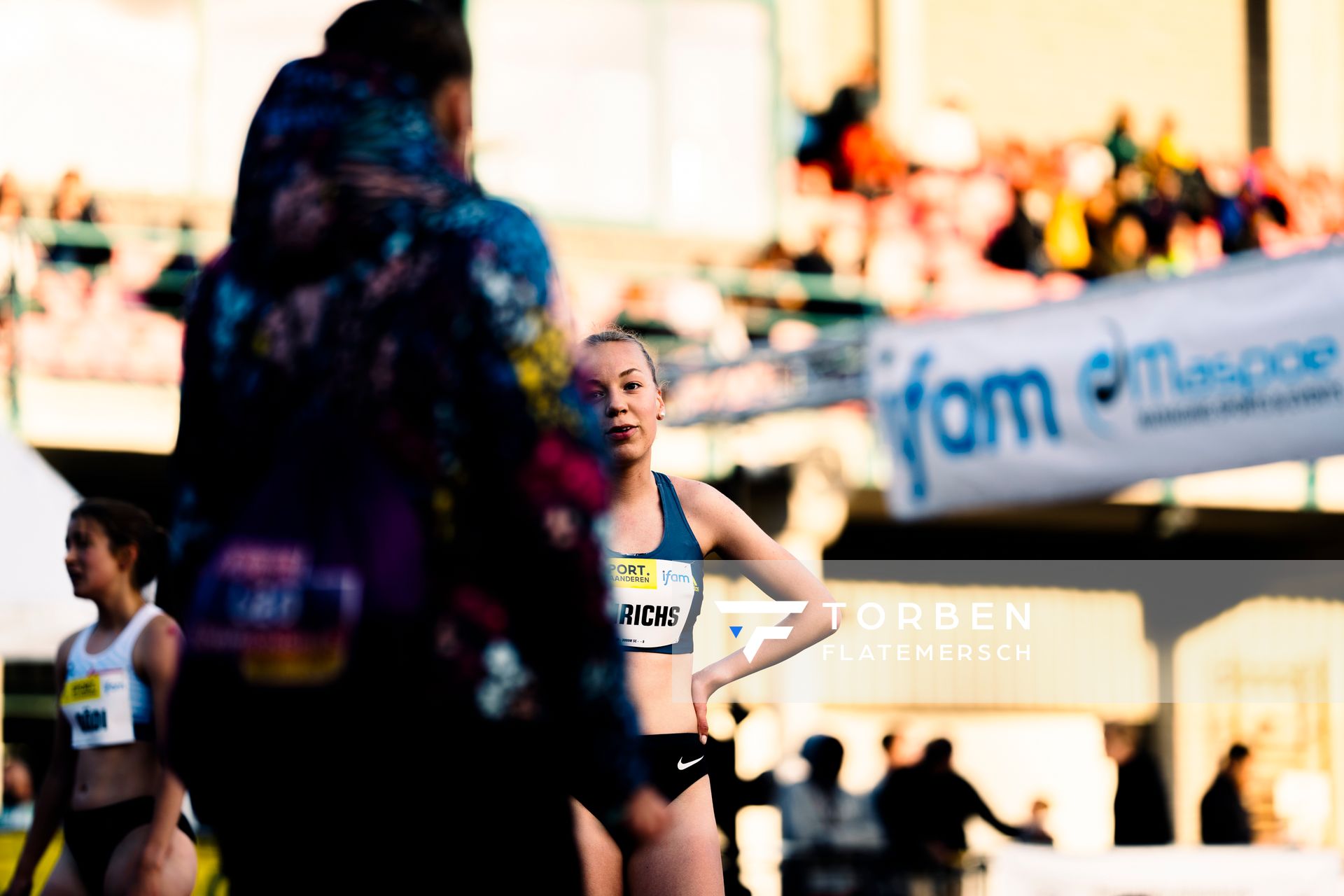 Carolin Hinrichs (VfL Loeningen) ueber 3000m Hindernis  am 28.05.2022 waehrend der World Athletics Continental Tour IFAM Oordegem in Oordegem